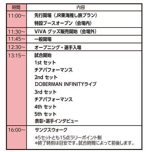 タイムスケジュール