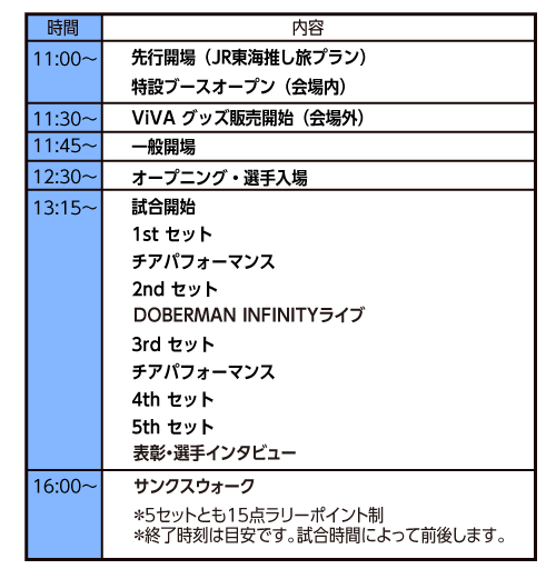 タイムスケジュール